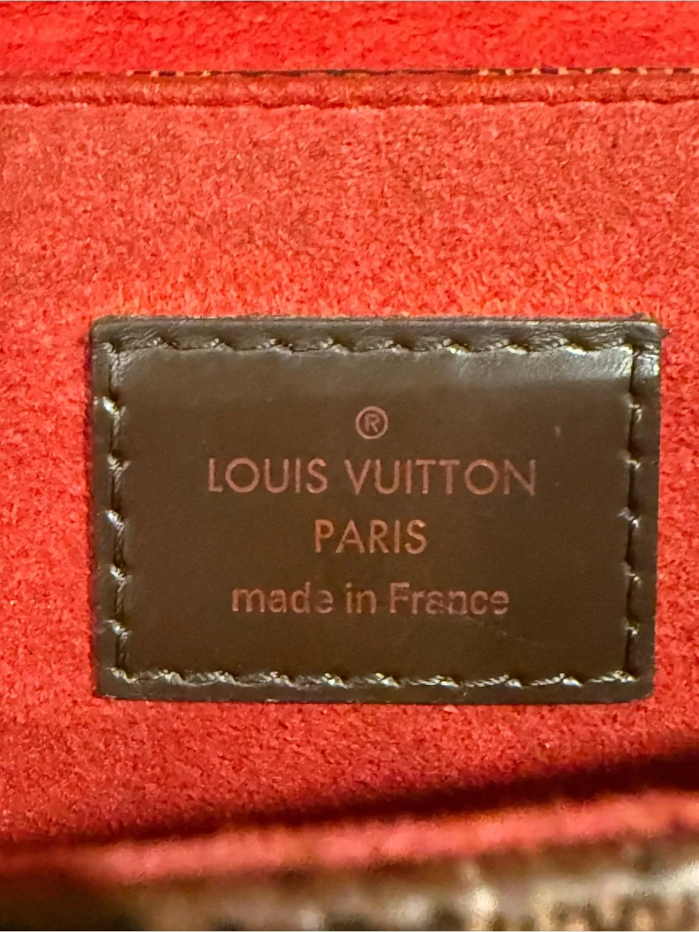 Louis Vuitton Brown Damier Canvas Satchel with Gold Hardware